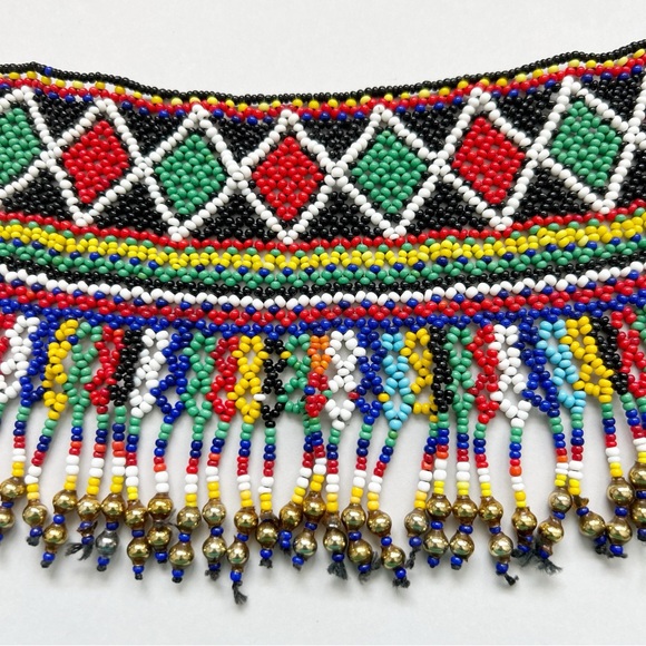 Handcrafted Tribal Beaded Statement Choker - Picture 6 of 8
